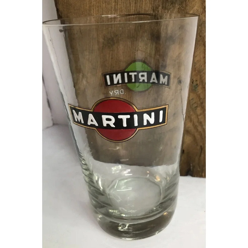 Martini Dry Glass Large Cocktail Enamel Vintage 6.5